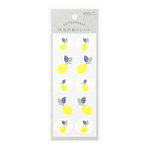 Midori Letterpress Lemon Stickers