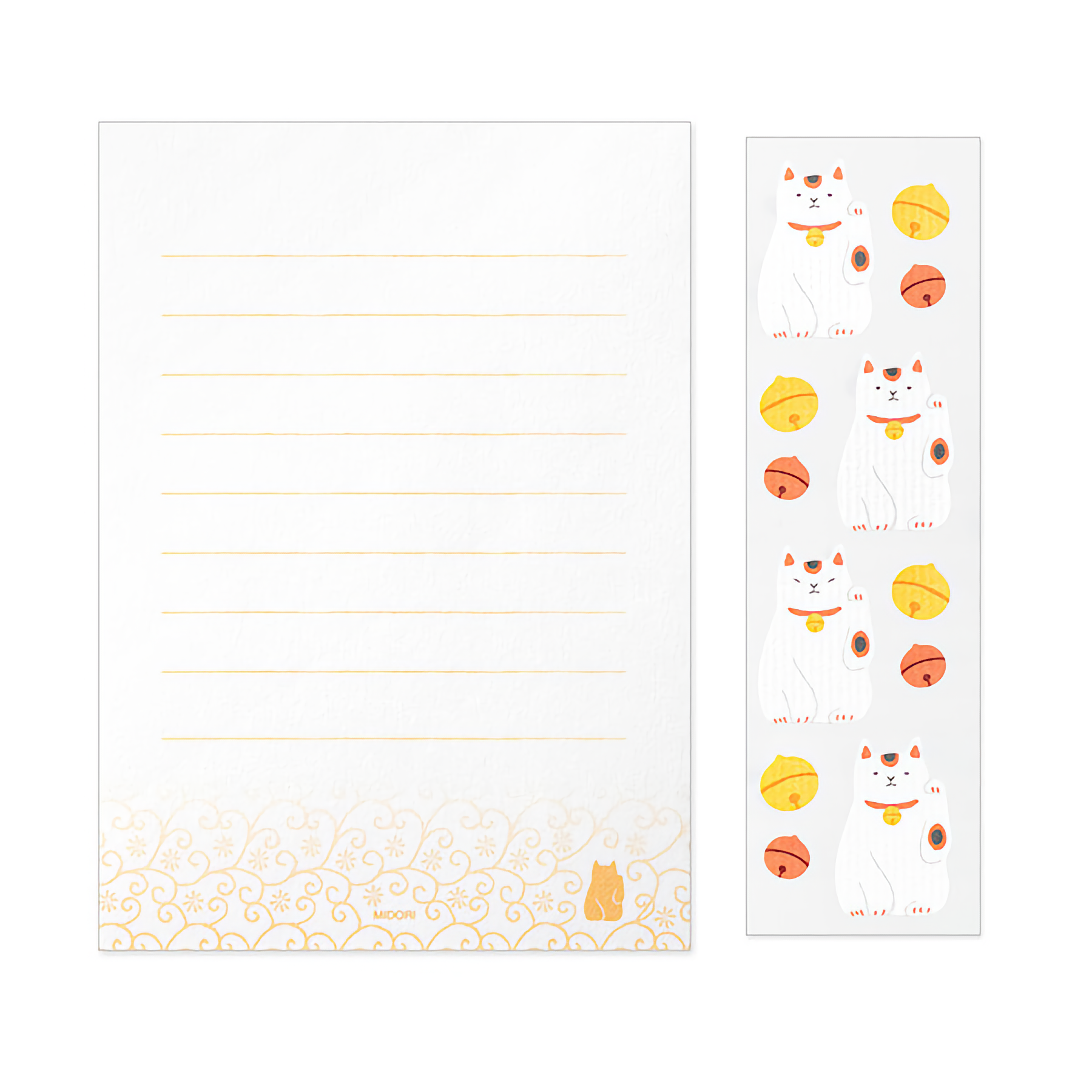 Midori Letter Set with Sticker Maneki-neko