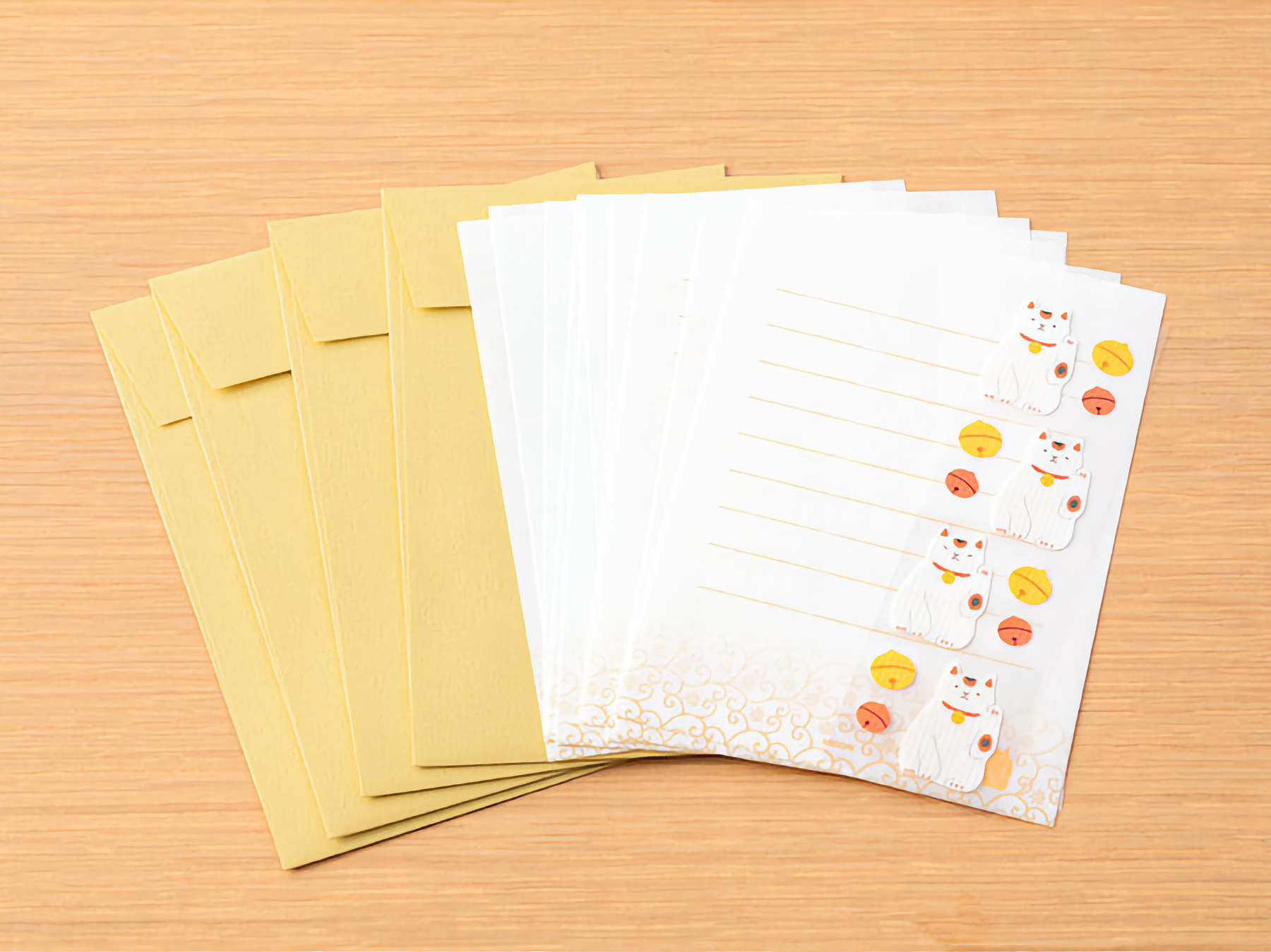 Midori Letter Set with Sticker Maneki-neko