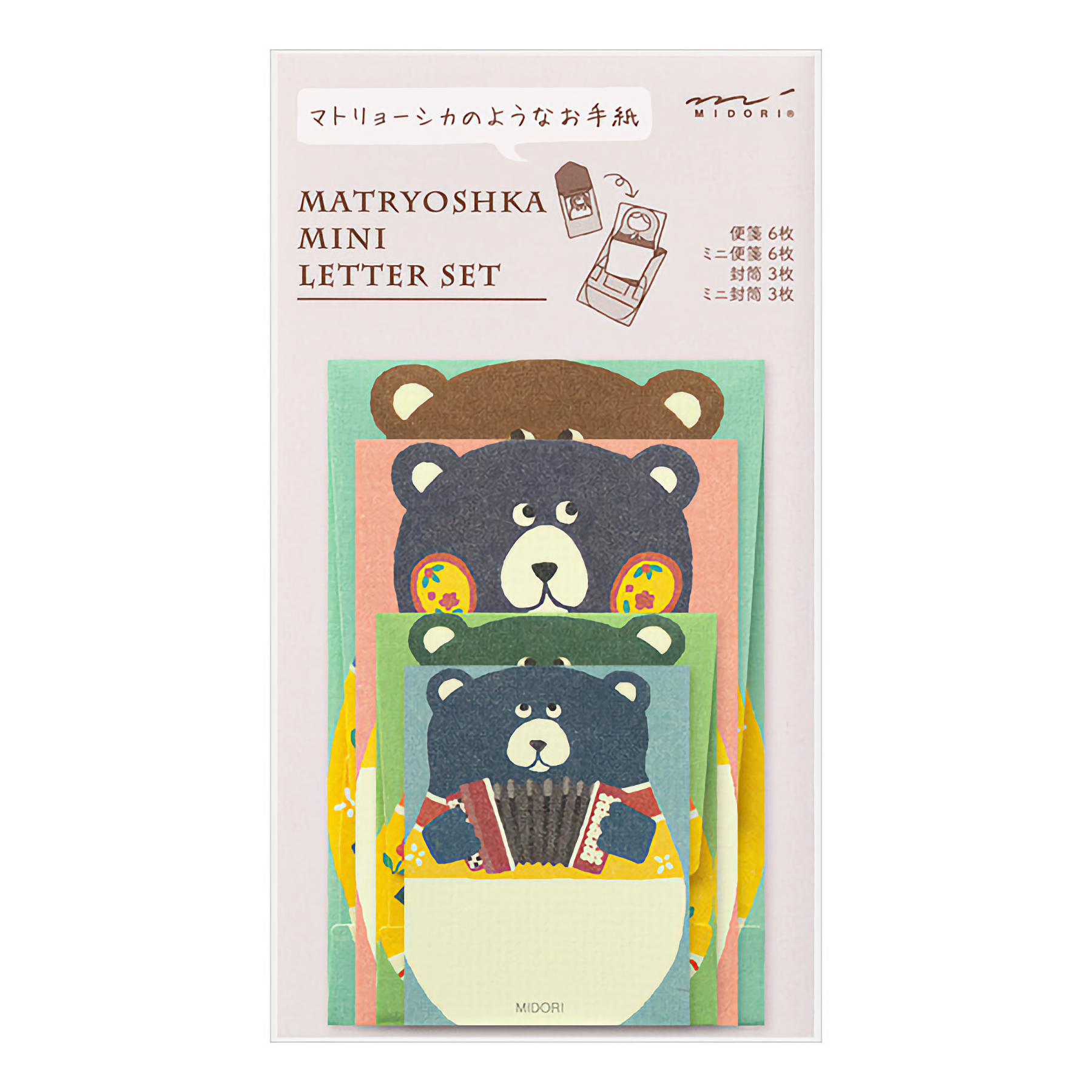 Midori Matryoshka Bear Mini Letter Set