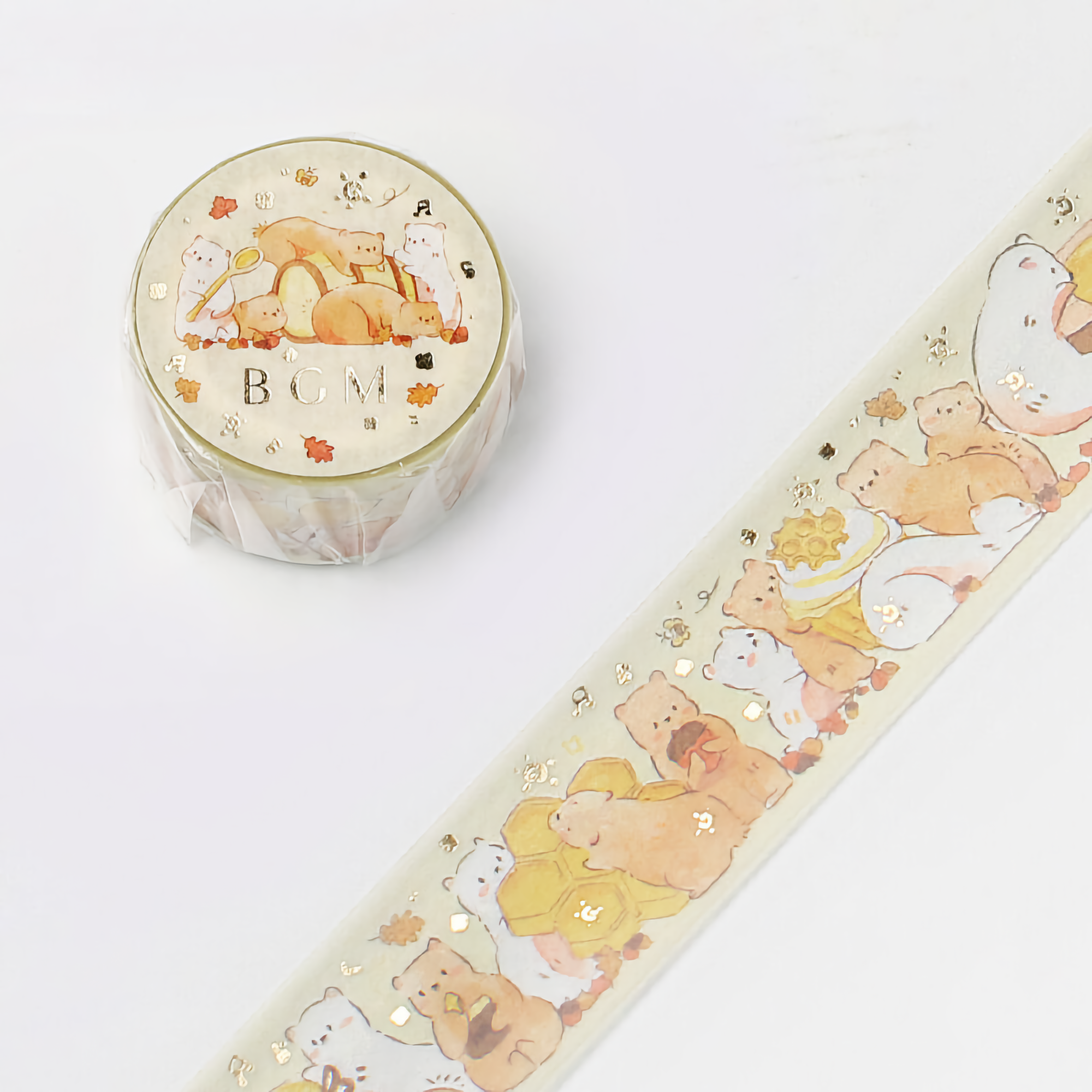 BGM Washi Tape Special Foil Animal Party Honey 20 mm
