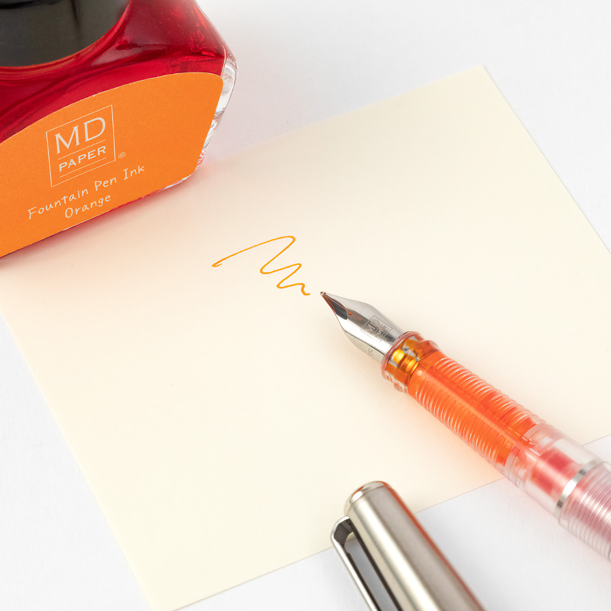 Midori MD Fountain Pen With Bottled Ink Orange [LIMITED EDITION]