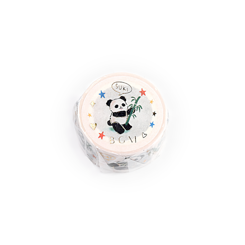 BGM Washi Tape Special Foil Panda Bear Bamboo 20 mm