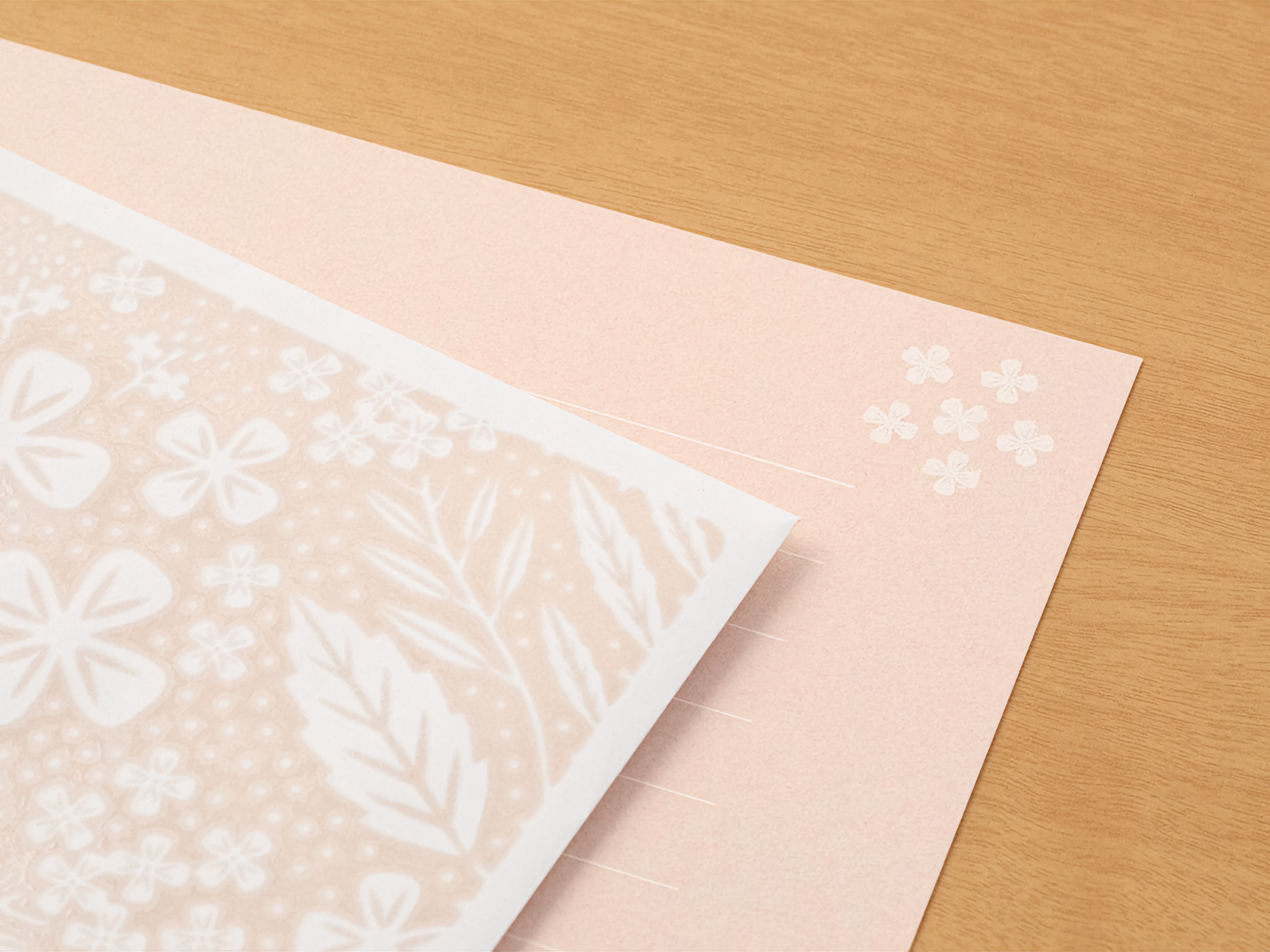 Midori Letter Set Openwork Floral Pink