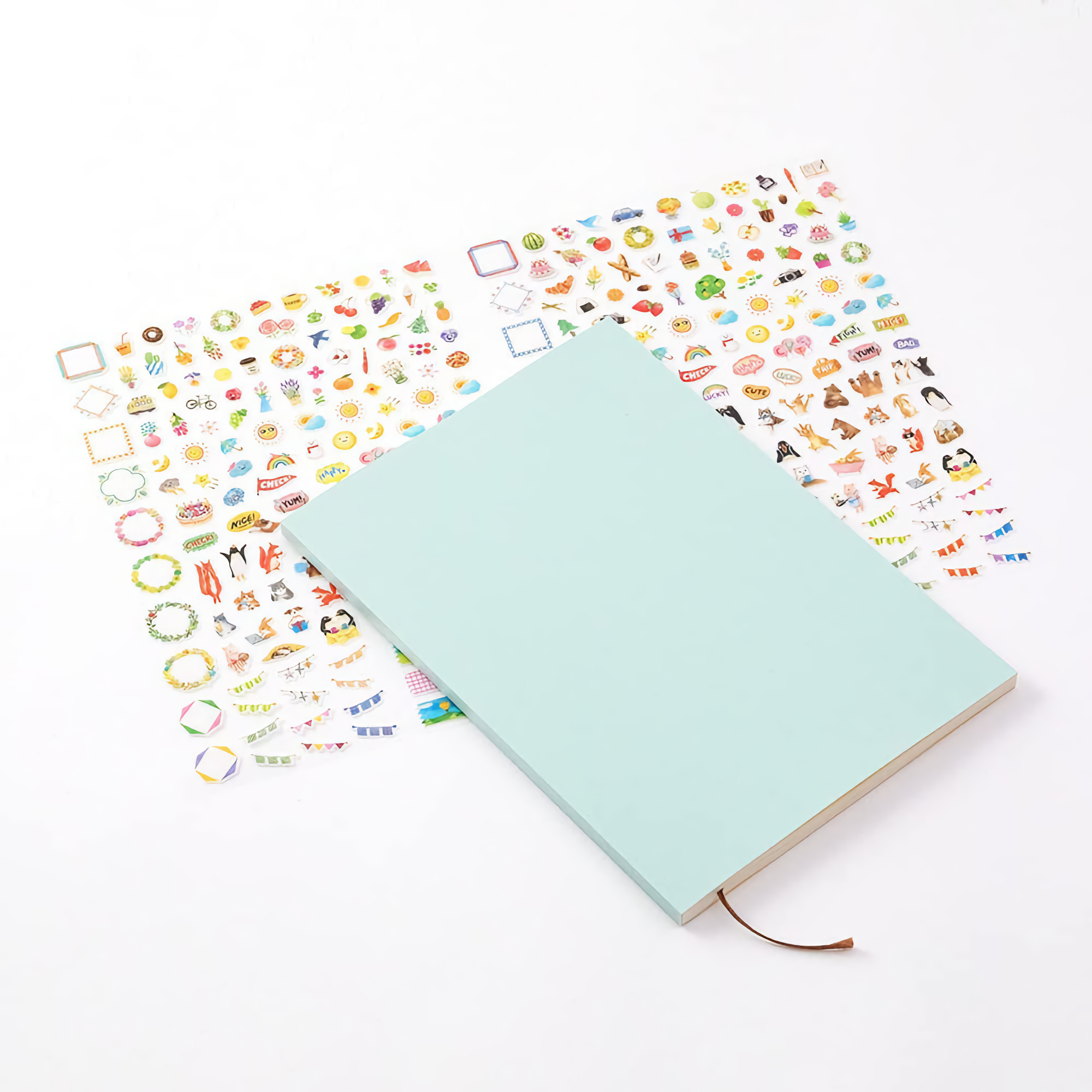Midori Diary with Stickers Light Blue