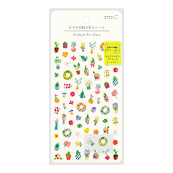 Midori Sticker Daily Records Flower