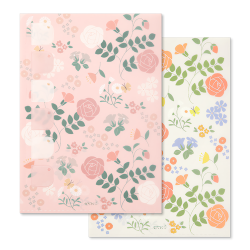 Midori Index Clear Folder A4 Flower (Pack of 2)