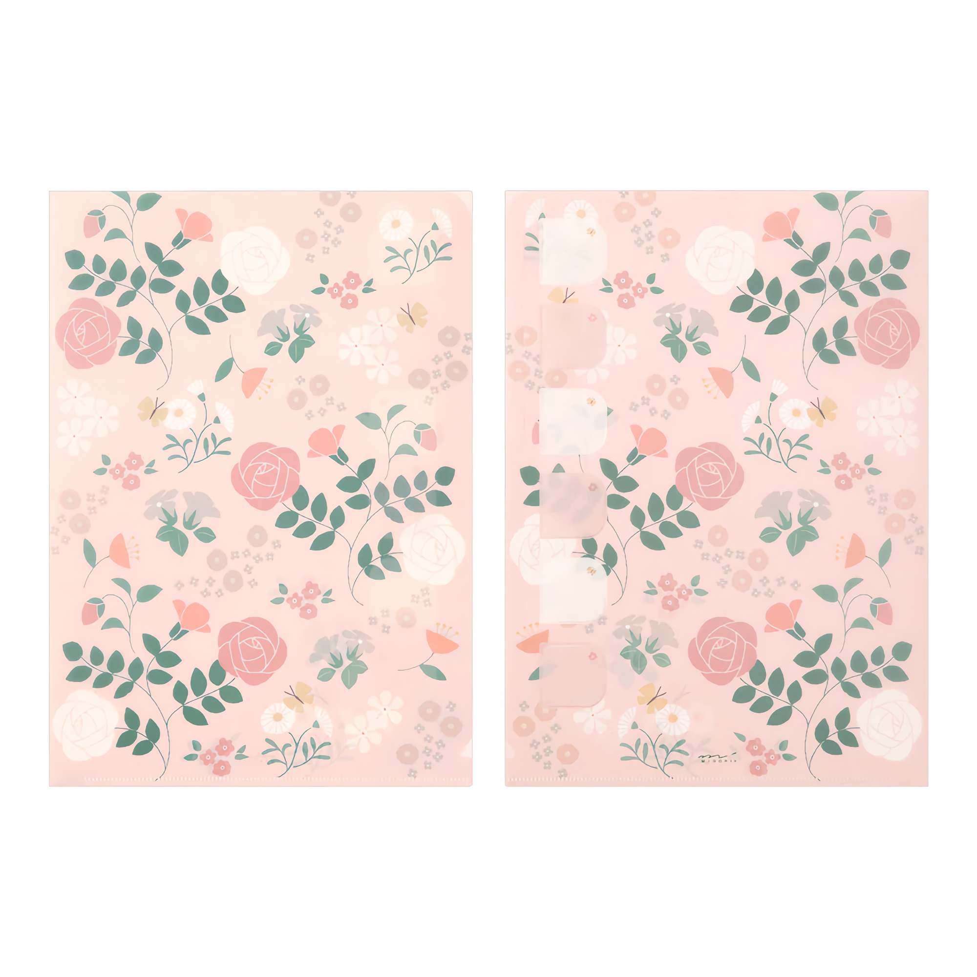 Midori Index Clear Folder A4 Flower 2-pack