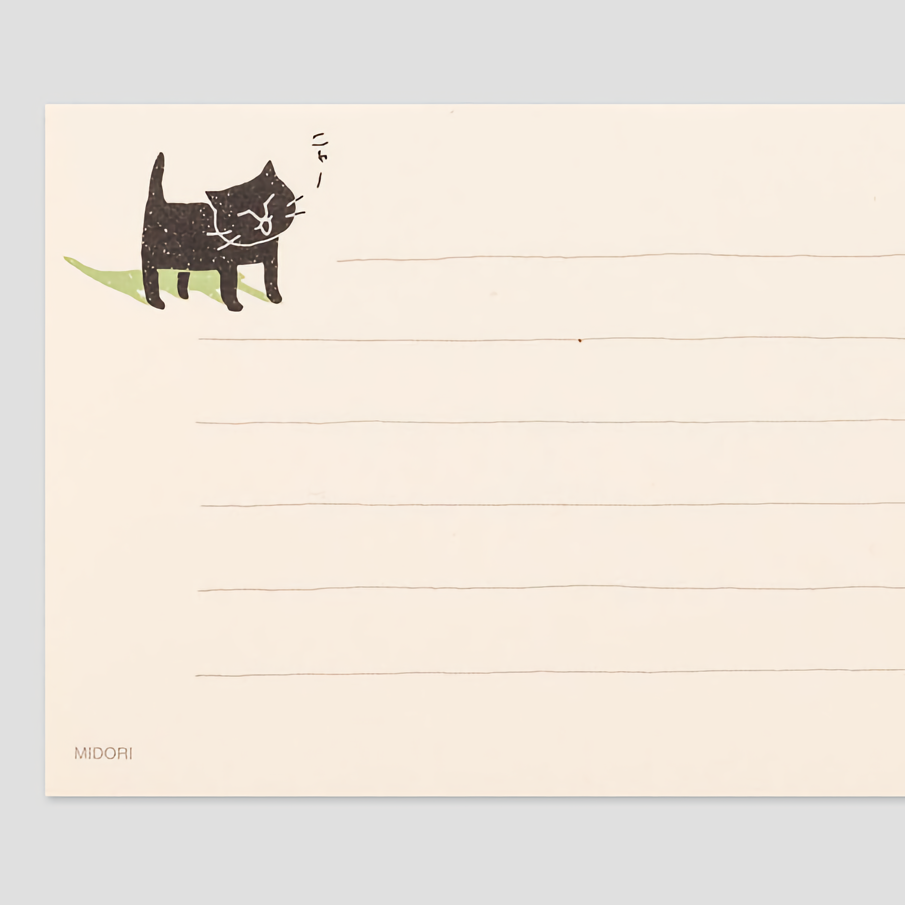Midori Message Letter Pad - Easygoing Cat