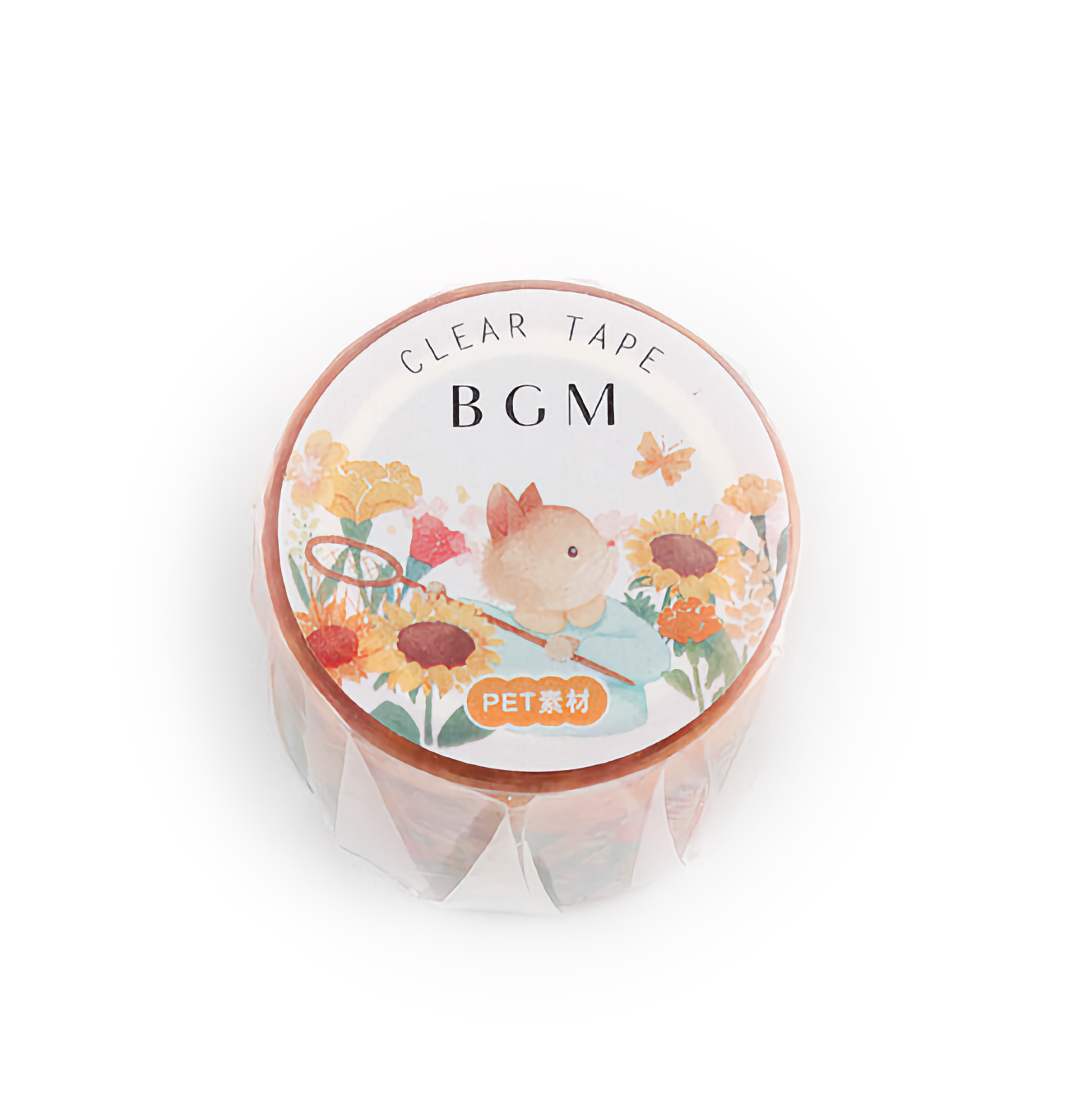 BGM Clear PET Tape Cat in Sunflower Field 30 mm