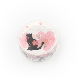 BGM Washi Tape Special Foil Sakura Black Cat 15 mm