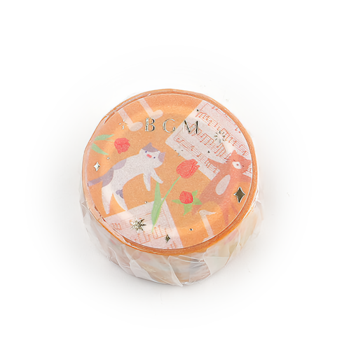 BGM Washi Tape Special Foil Cat Song 20 mm