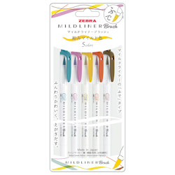 Zebra Mildliner Deep & Warm Brush / Super Fine (5-pack)