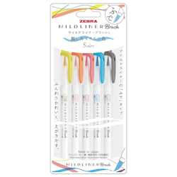 Zebra Mildliner Friendly Brush / Super Fine (5-pack)