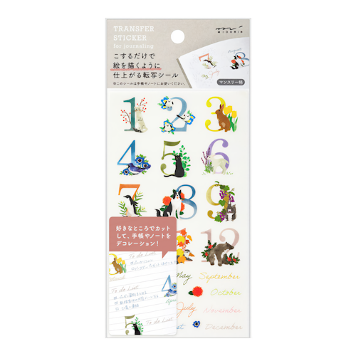 Midori Transfer Stickers Monthly