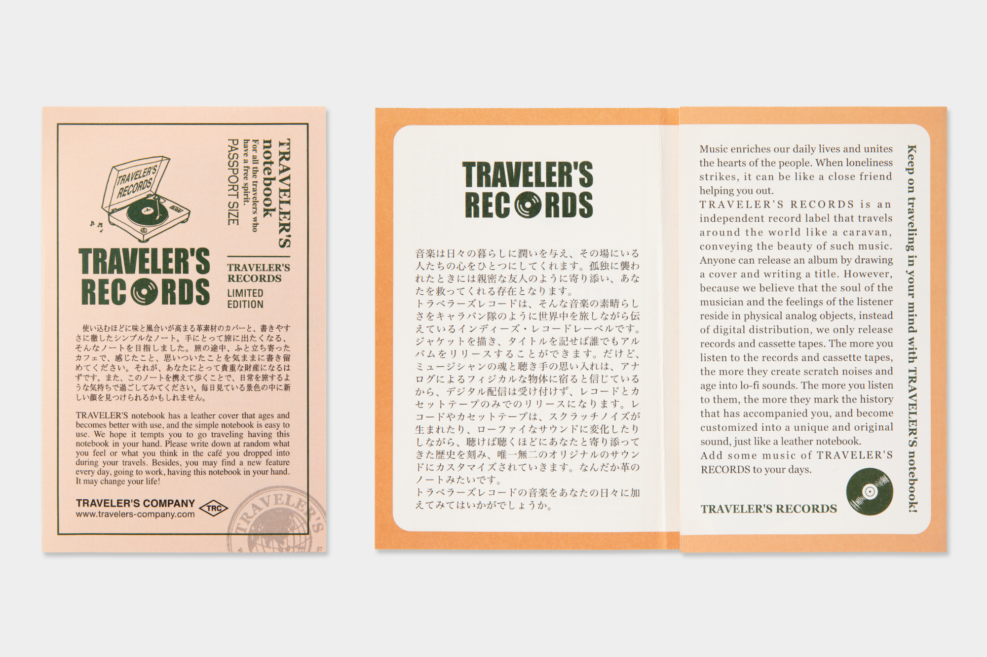 Traveler’s Company Traveler's notebook – Passport Size Limited Set Record