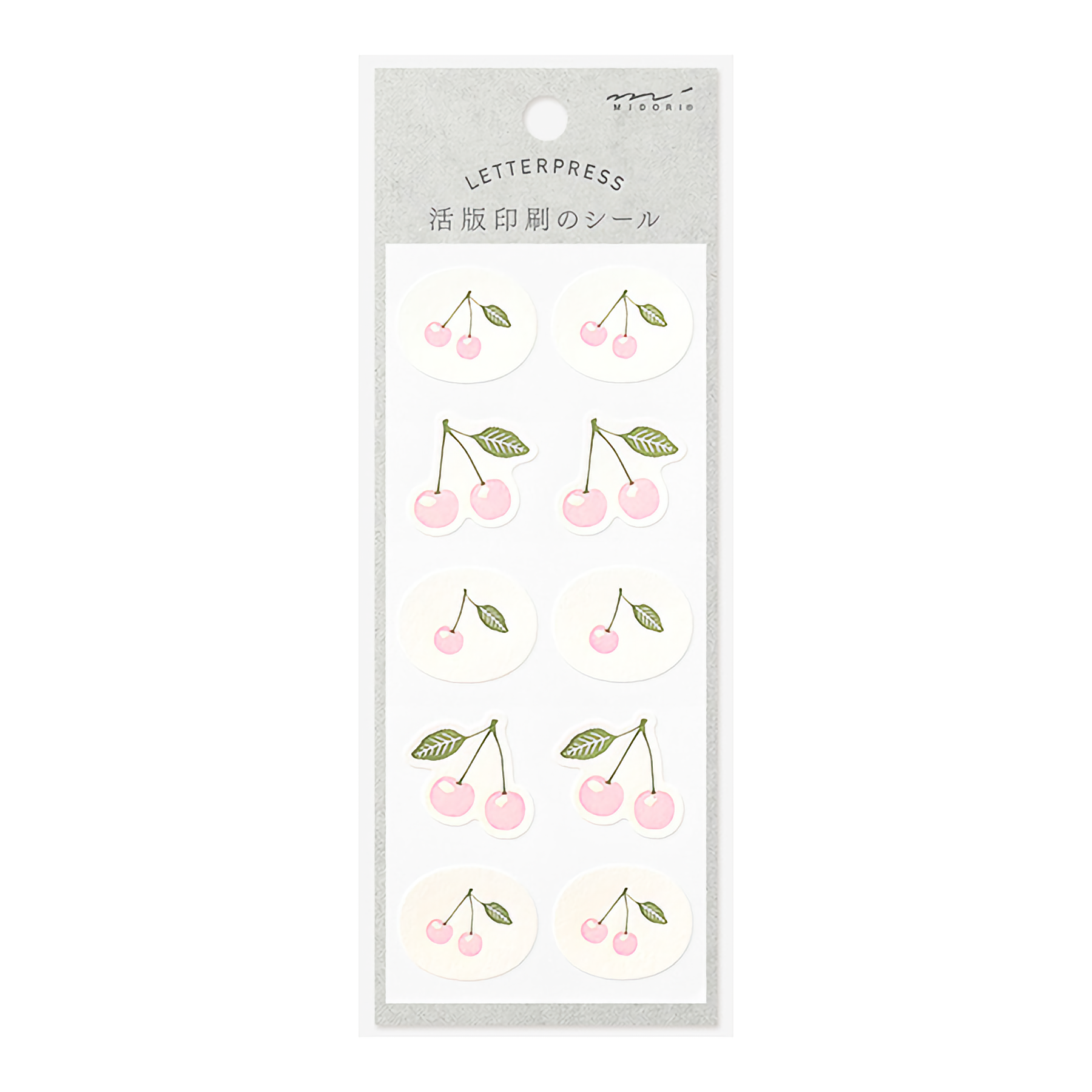Midori Letterpress Cherry Stickers