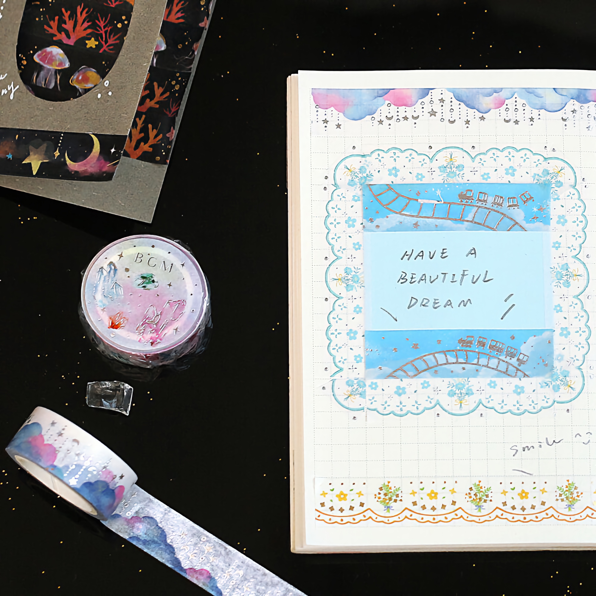 BGM Washi Tape Special Foil Dreamy Cloud and Star 15 mm