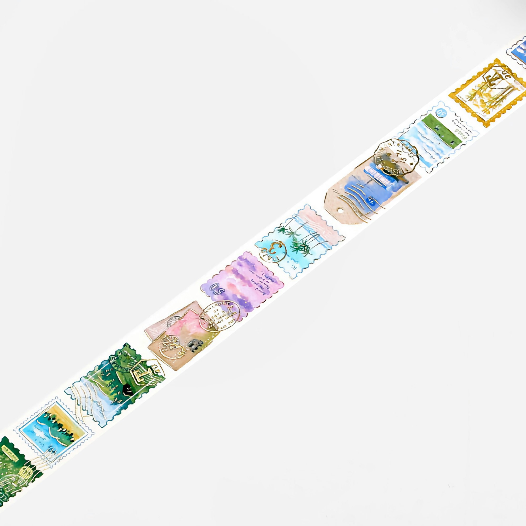 BGM Washi Tape Gold Foil Postage Stamp Landscape mm