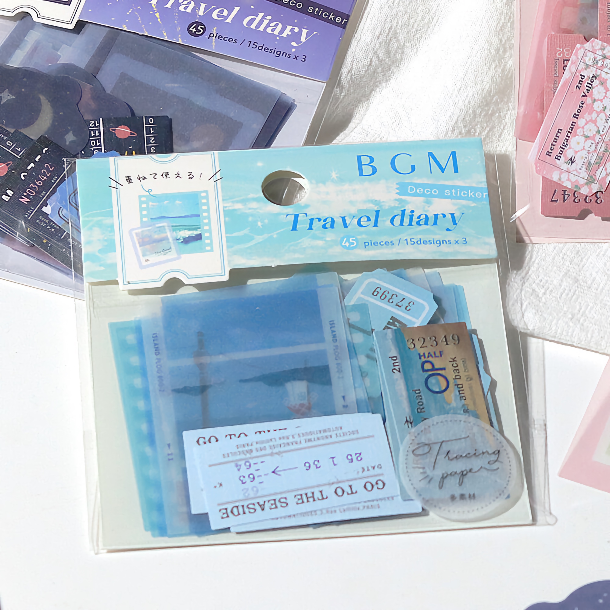 BGM Flake Stickers Travel Diary / Sea Tracing Paper