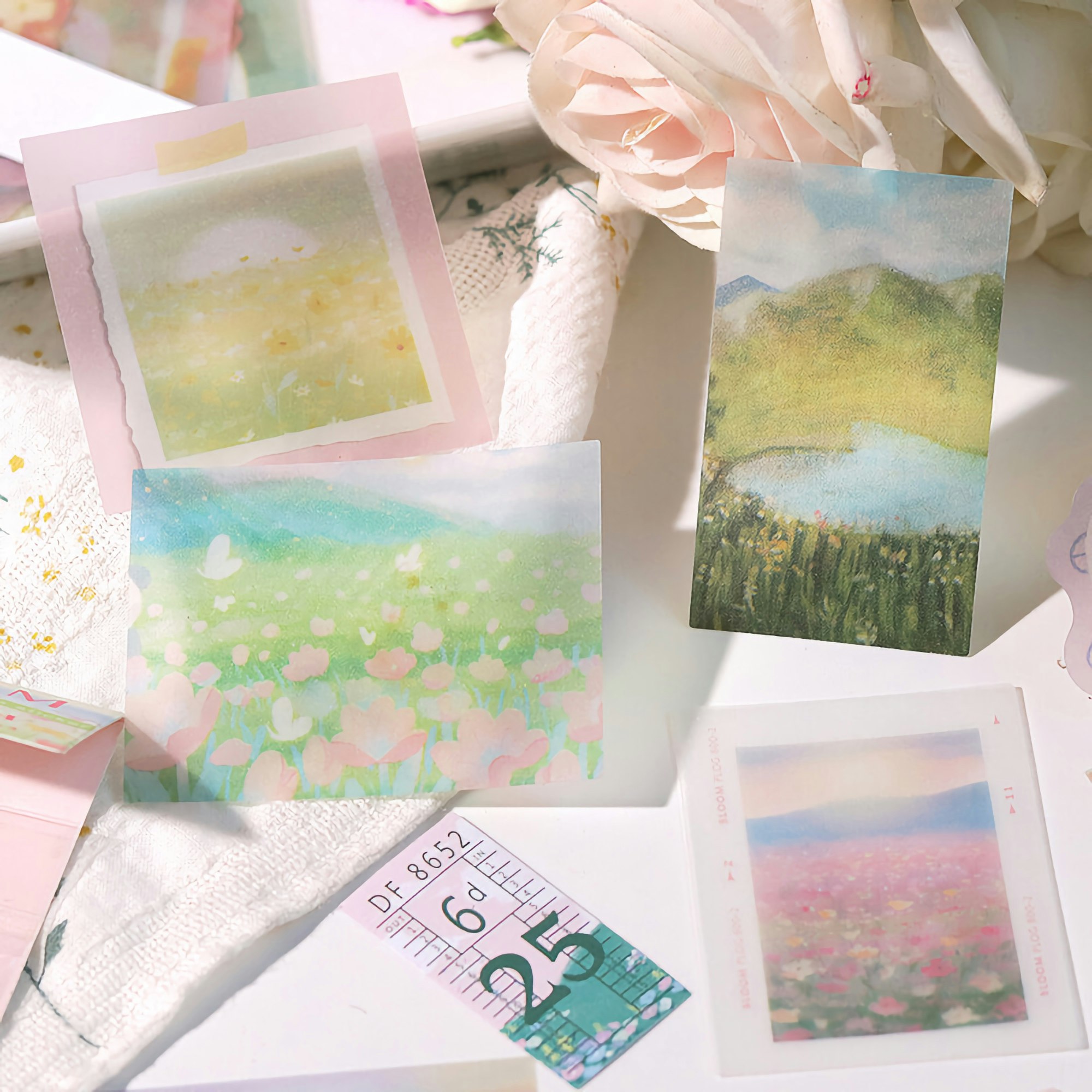 BGM Flake Stickers Travel Diary / Flower Field Tracing Paper