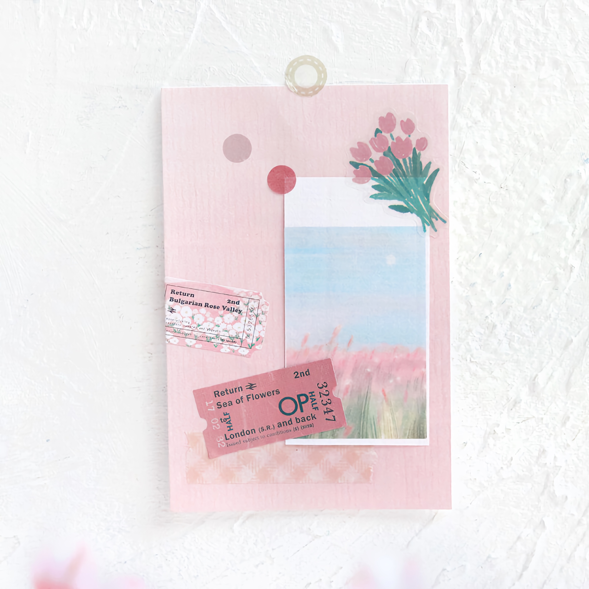 BGM Flake Stickers Travel Diary / Flower Field Tracing Paper