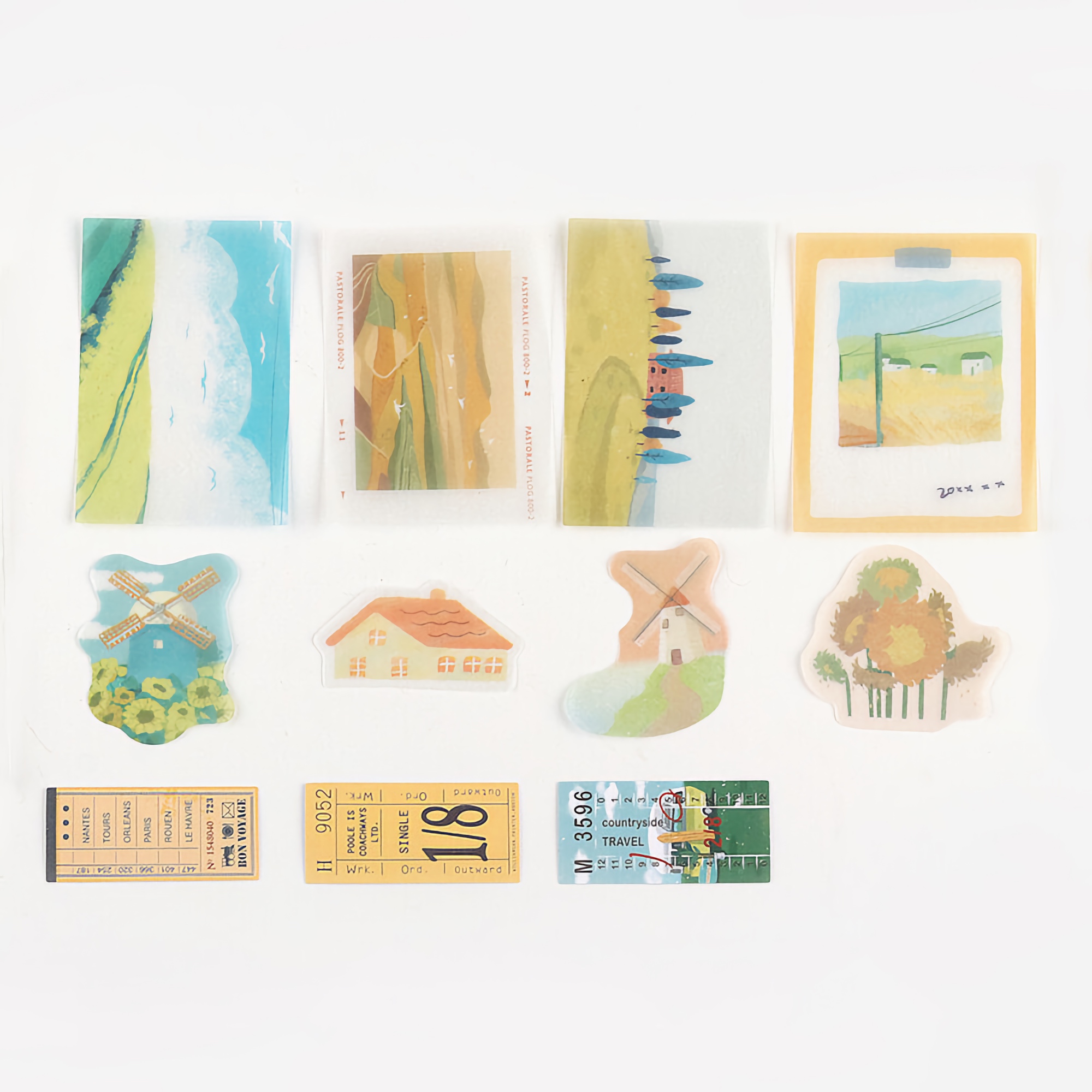 BGM Flake Stickers Travel Diary / Countryside Tracing Paper