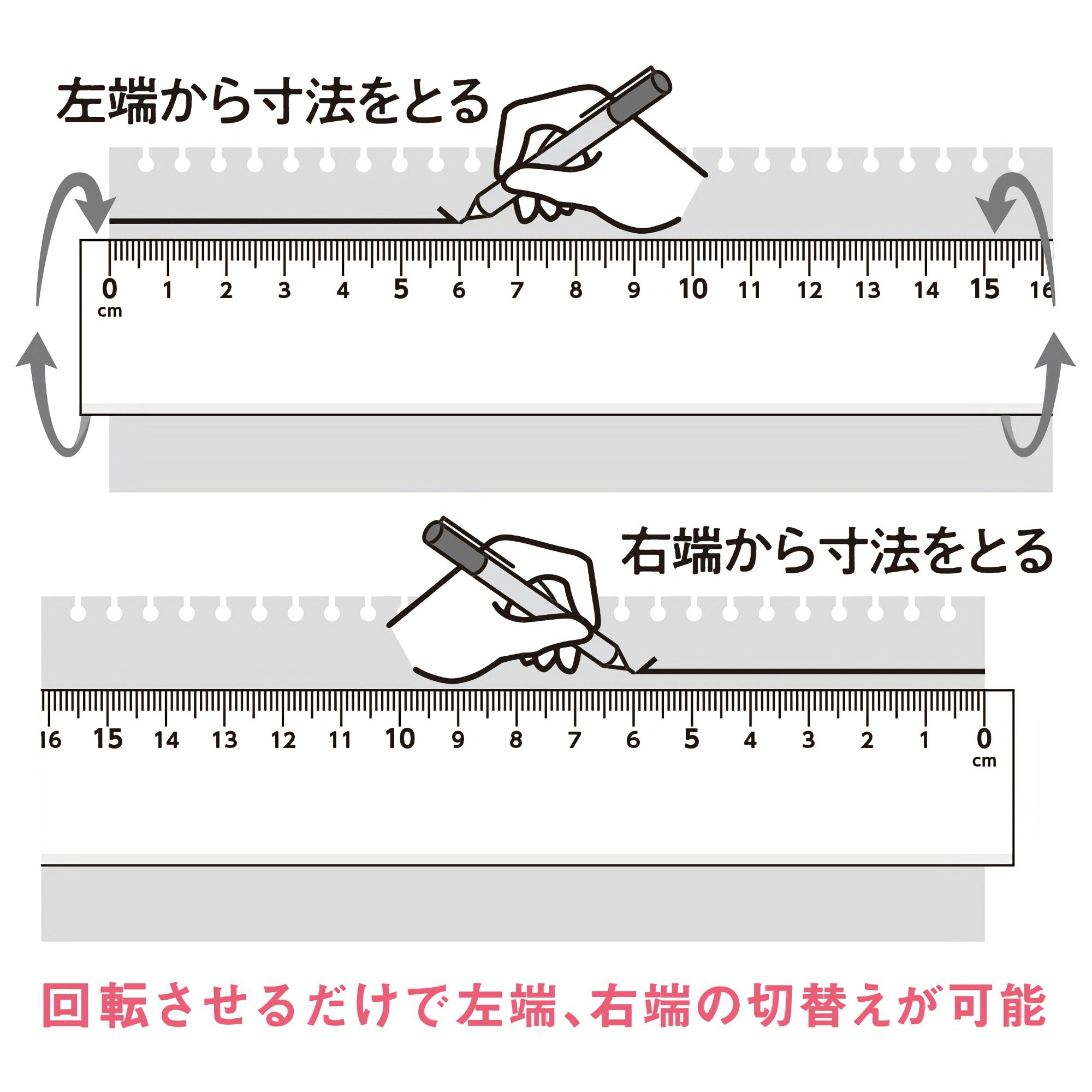 Kyoei Orions LR Left & Right Handed Ruler 20 cm White