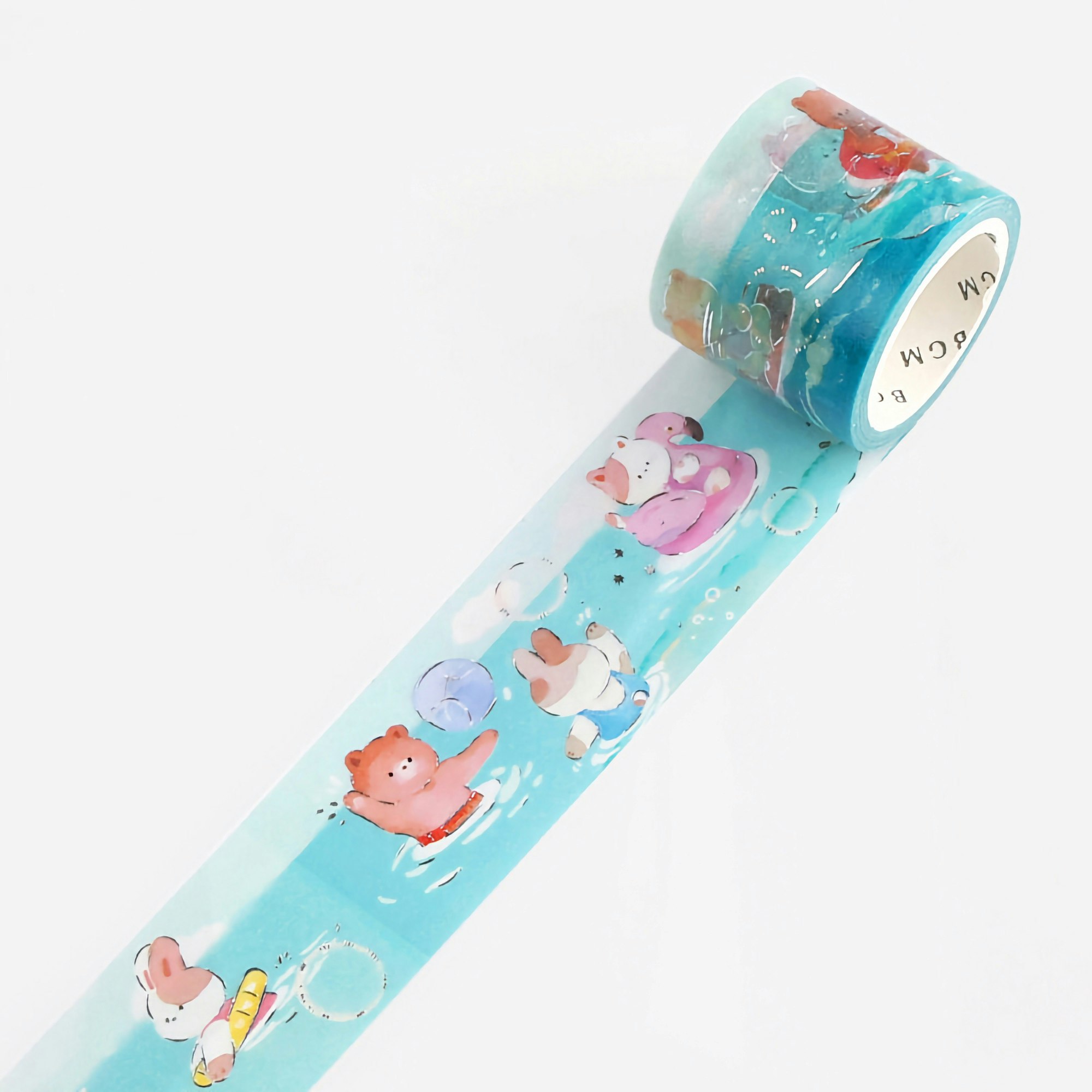 BGM Washi Tape Silver Foil Summer Limited Edition Playing in the Ocean 30 mm