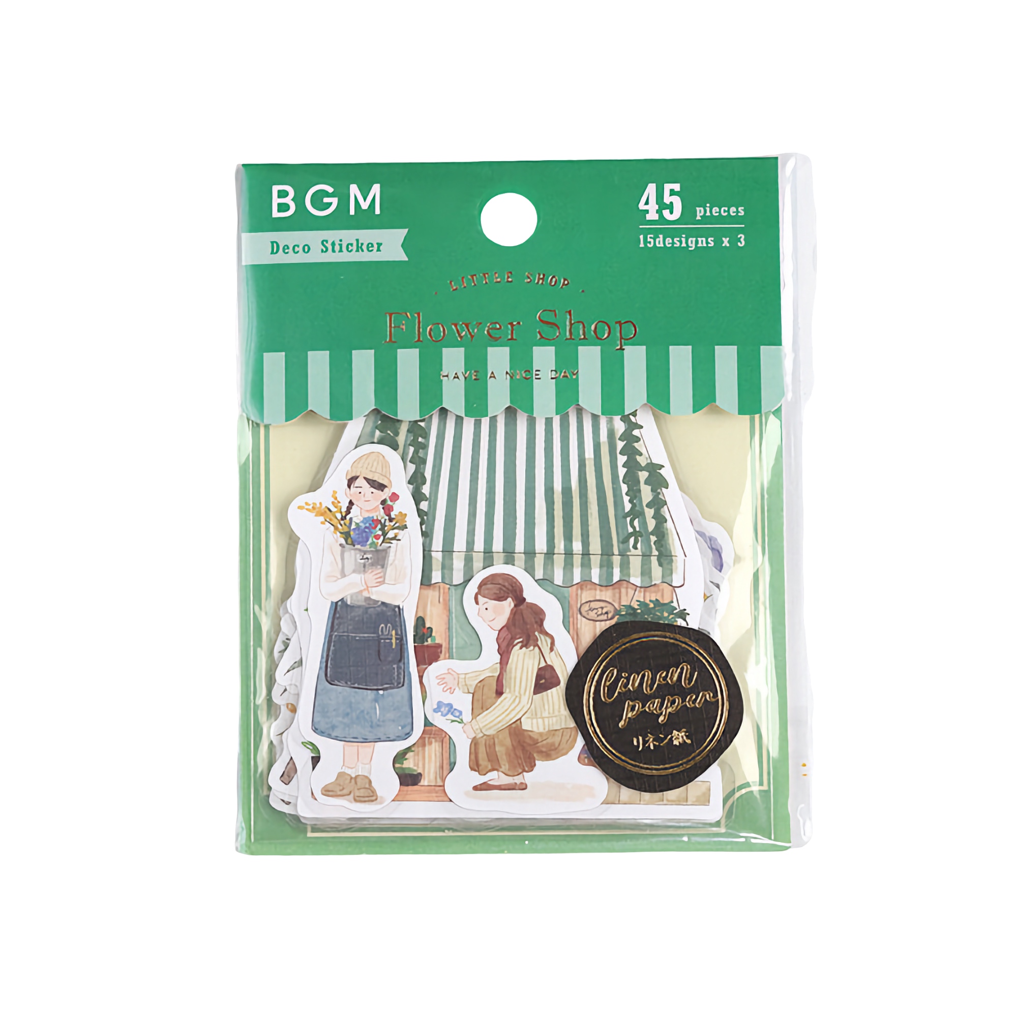 BGM Flake Stickers Little Shop / Flower Shop Linen Paper