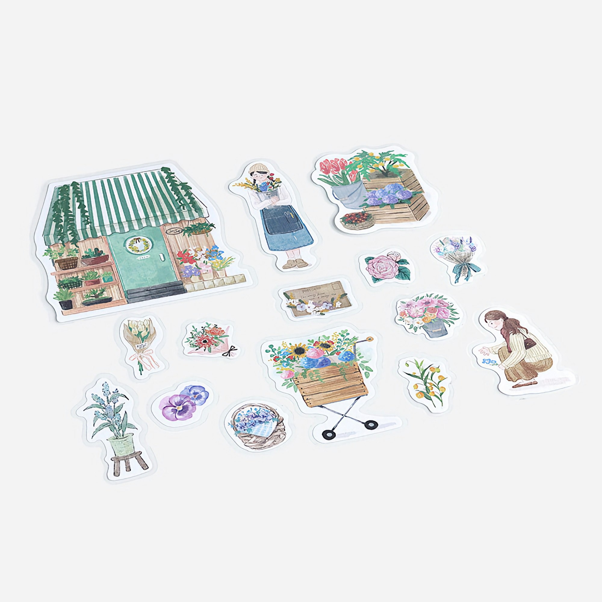BGM Flake Stickers Little Shop / Flower Shop Linen Paper