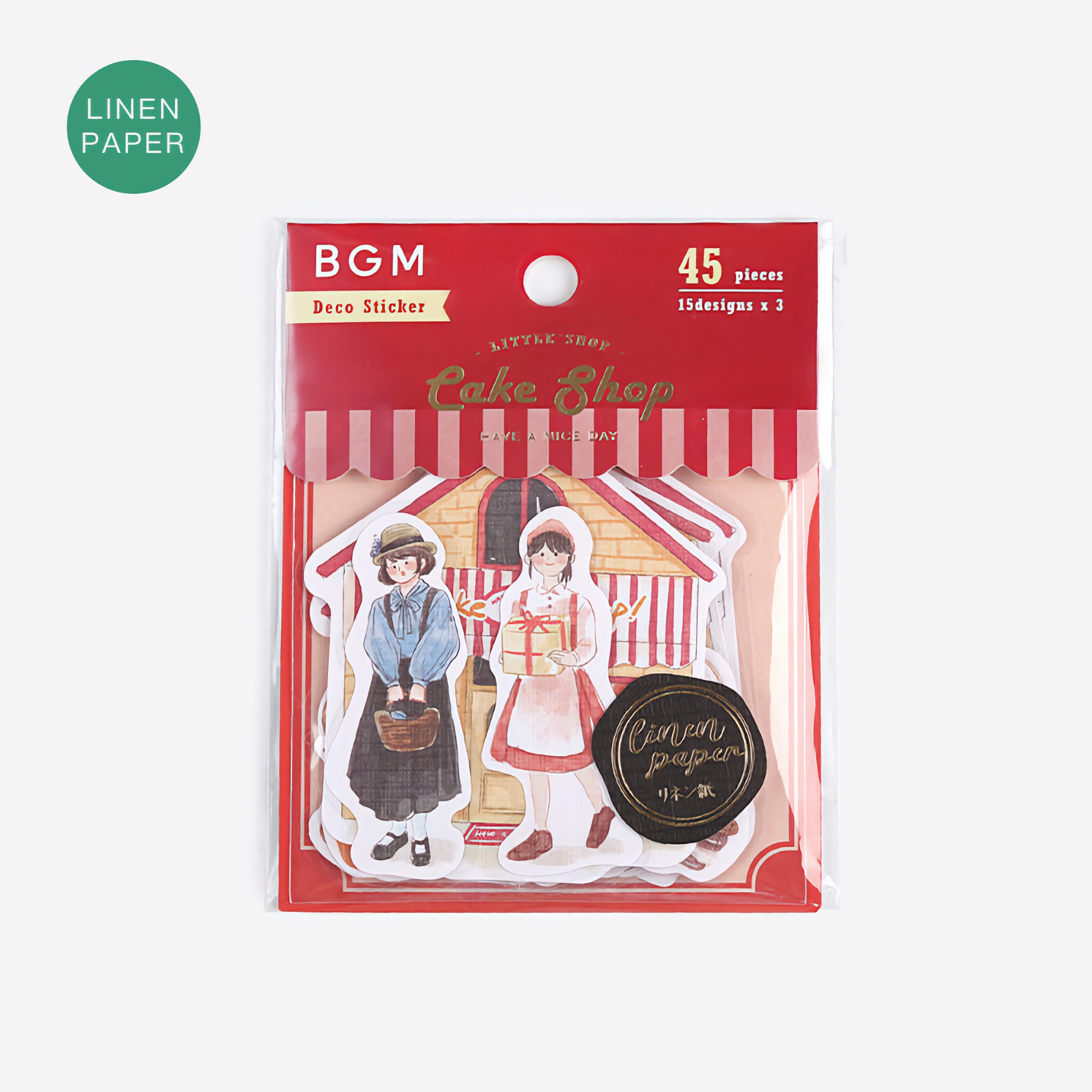 BGM Flake Stickers Little Shop / Cake Shop Linen Paper
