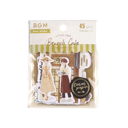 BGM Flake Stickers Little Shop / Brunch Cafe Linen Paper