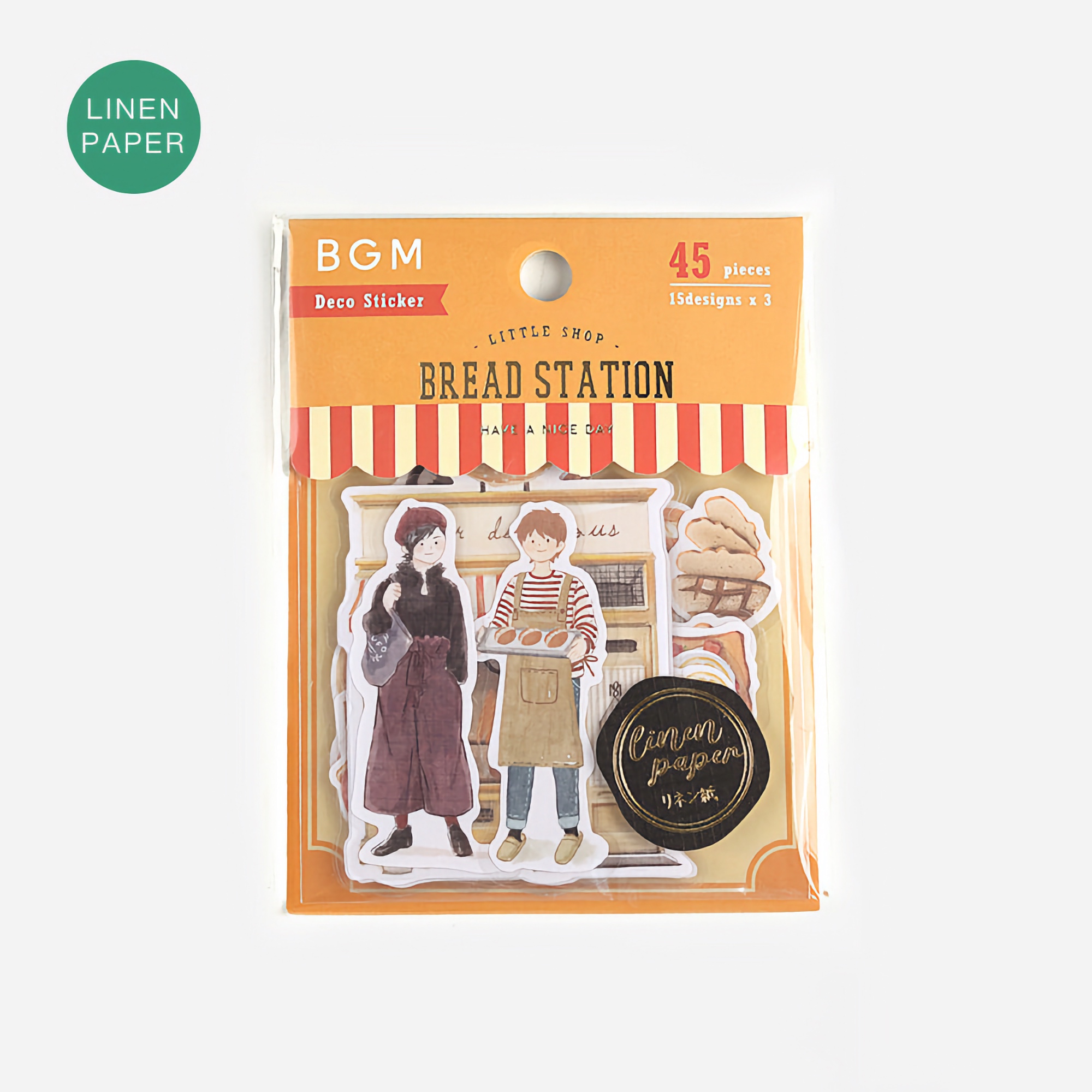 BGM Flake Stickers Little Shop / Bread Station Linen Paper