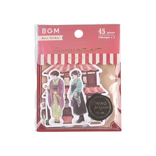 BGM Flake Stickers Little Shop / Japanese Restaurant Linen Paper