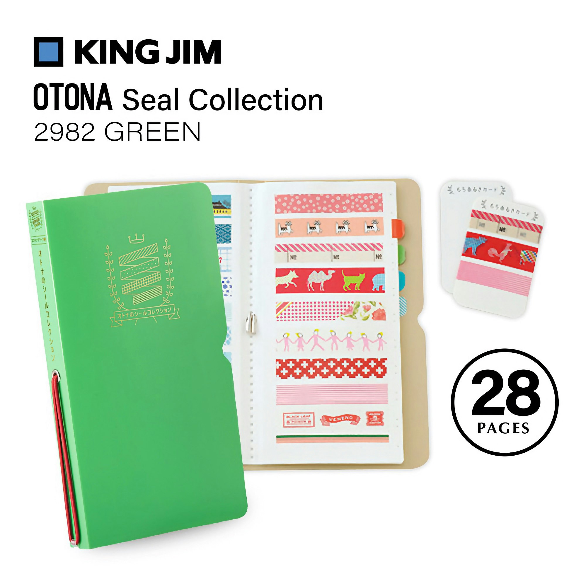 King Jim Seal Collection Book for Washi Tape Green