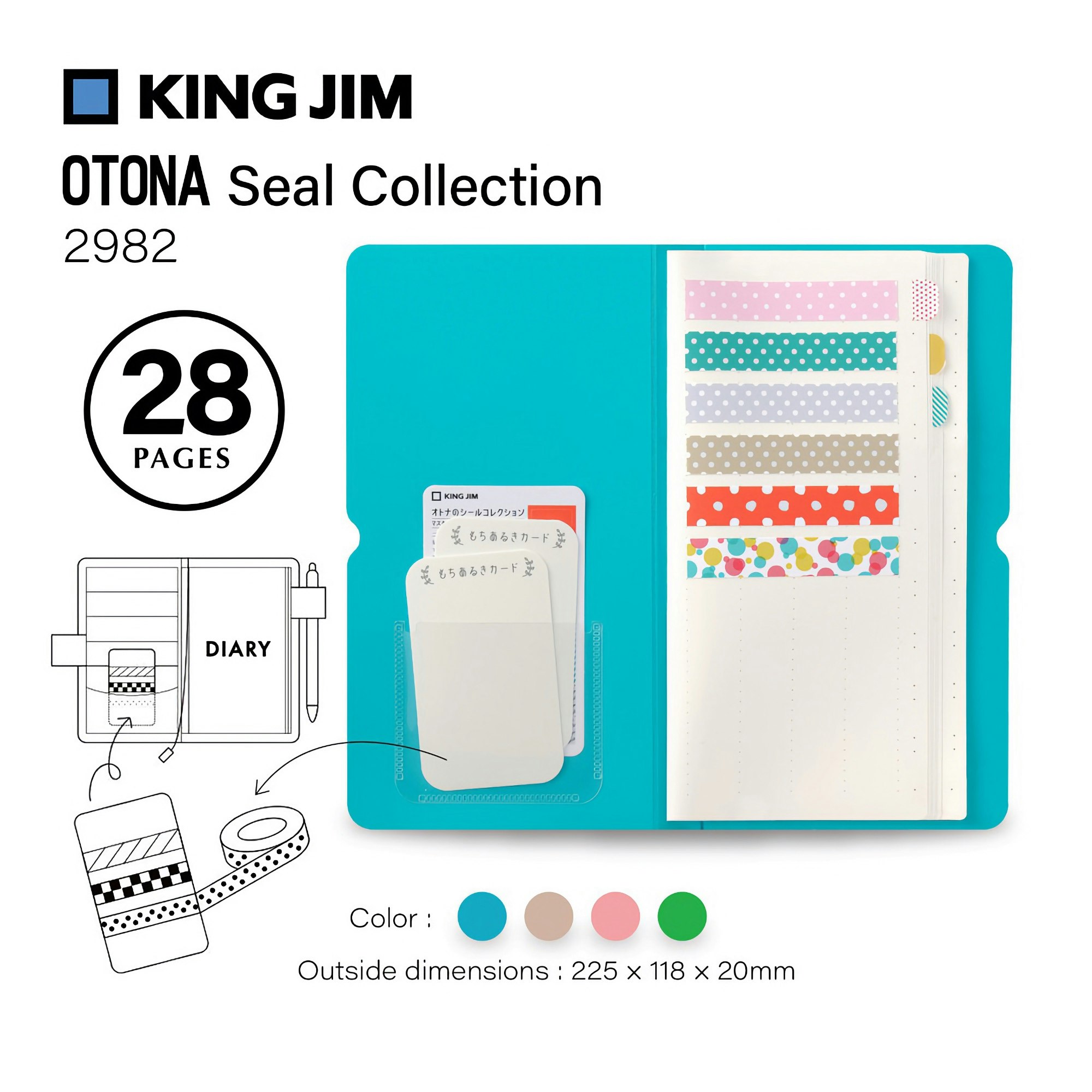 King Jim Seal Collection Book for Washi Tape Green