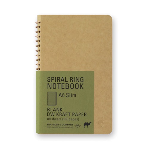 Traveler's Company Spiral Ring Notebook A6 Slim Kraft Paper