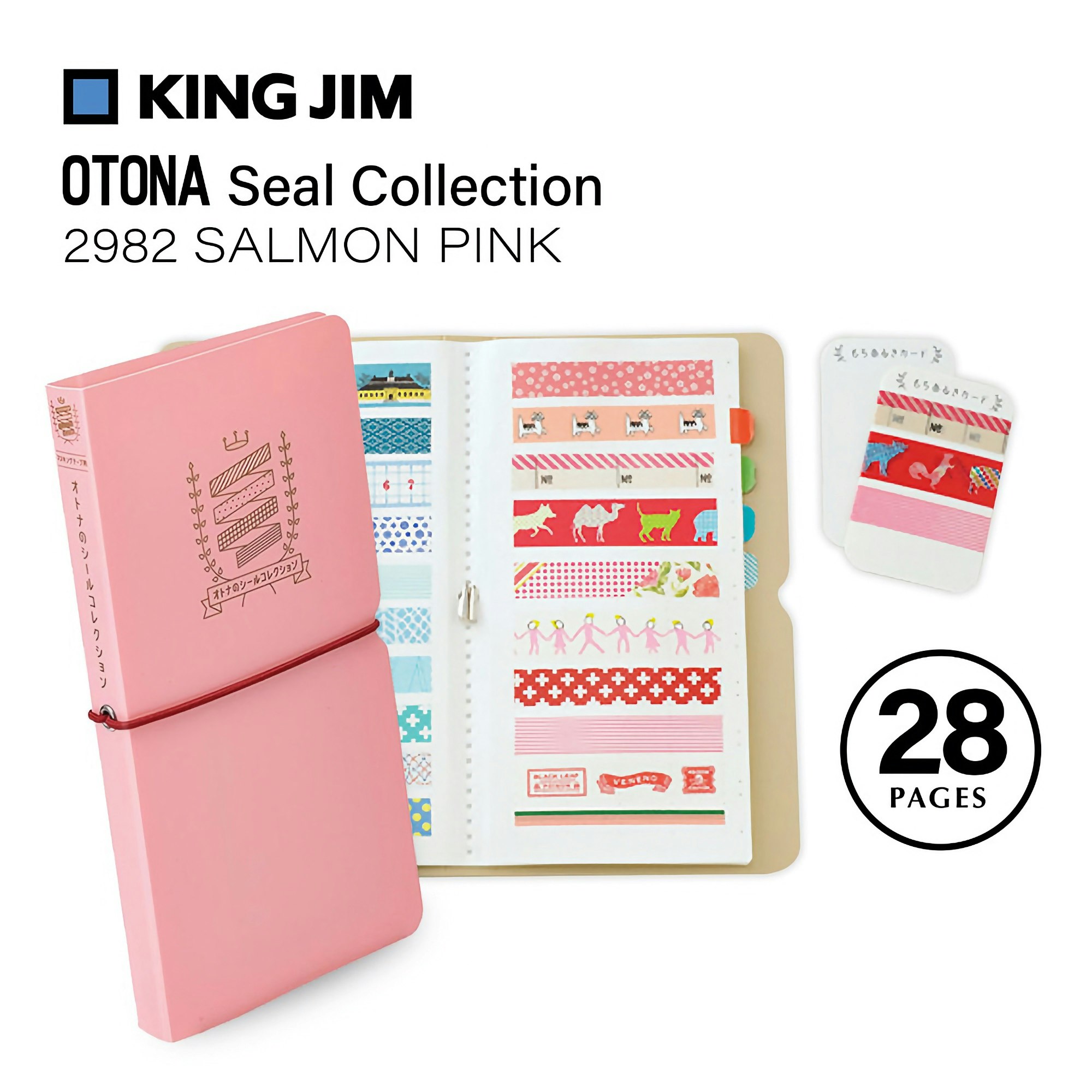 King Jim Seal Collection Book for Washi Tape Salmon Pink