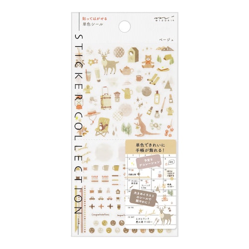 Midori 2023 Diary Sticker Color Beige