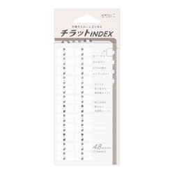 Midori Index Label Chiratto Stickers Number Gray