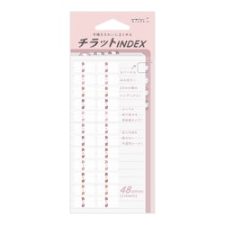 Midori Index Label Chiratto Stickers Number Pink