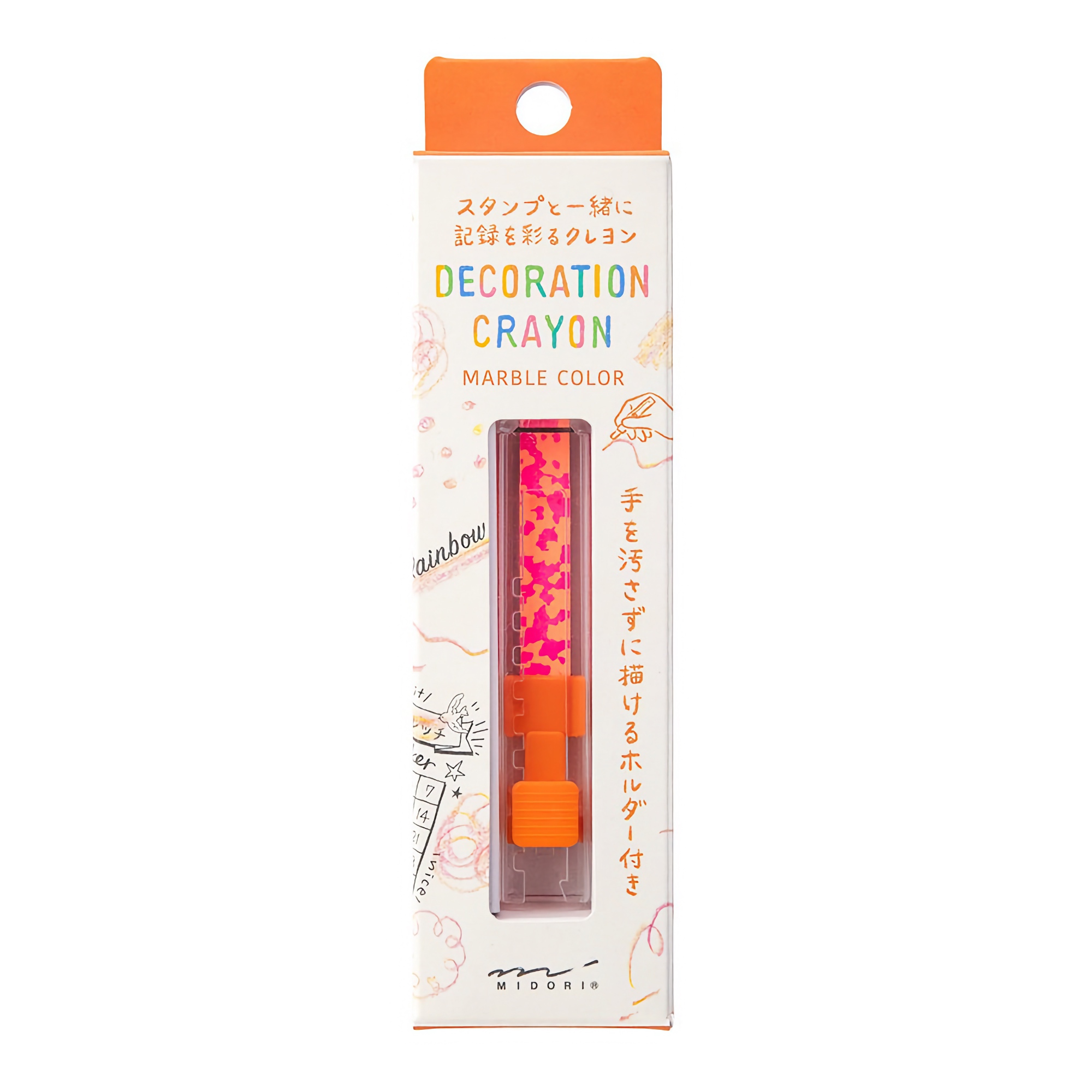 Midori Decoration Crayon Marble Pink x Orange