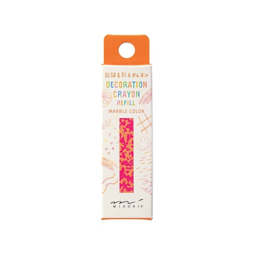 Midori Decoration Crayon Marble Pink x Orange Refill