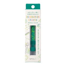 Midori Decoration Crayon Marble Yellow-Green x Green