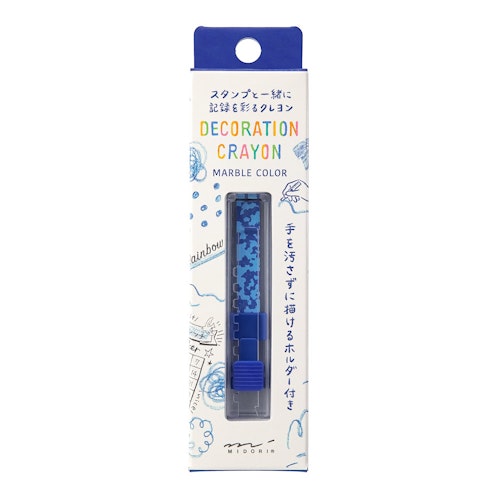 Midori Decoration Crayon Marble Light Blue x Blue