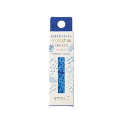 Midori Decoration Crayon Marble Light Blue x Blue Refill