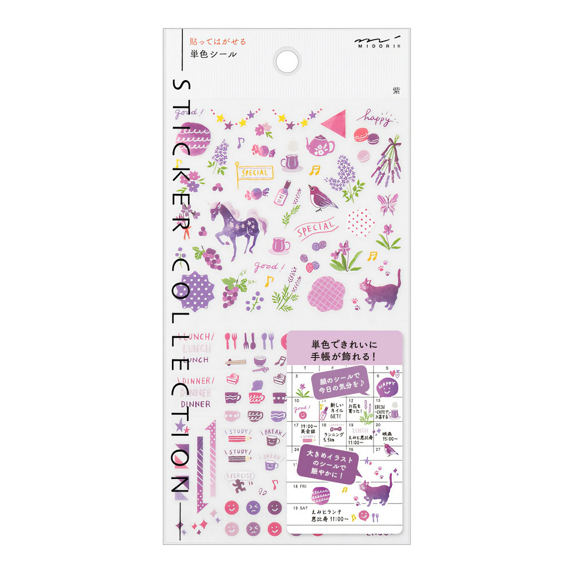 Midori 2022 Diary Sticker Color Purple