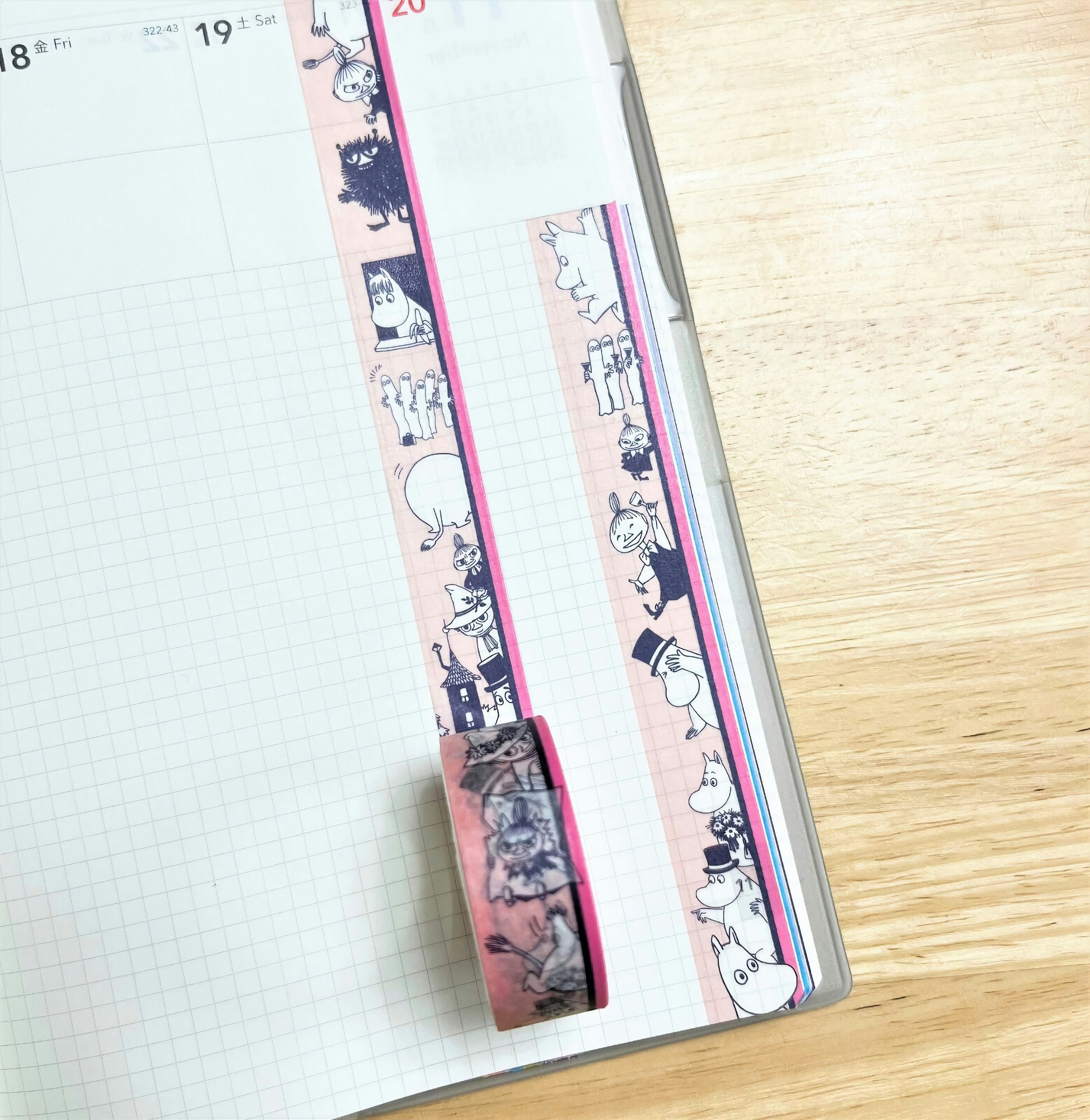 World Craft Washi Tape Moomin Border Pink