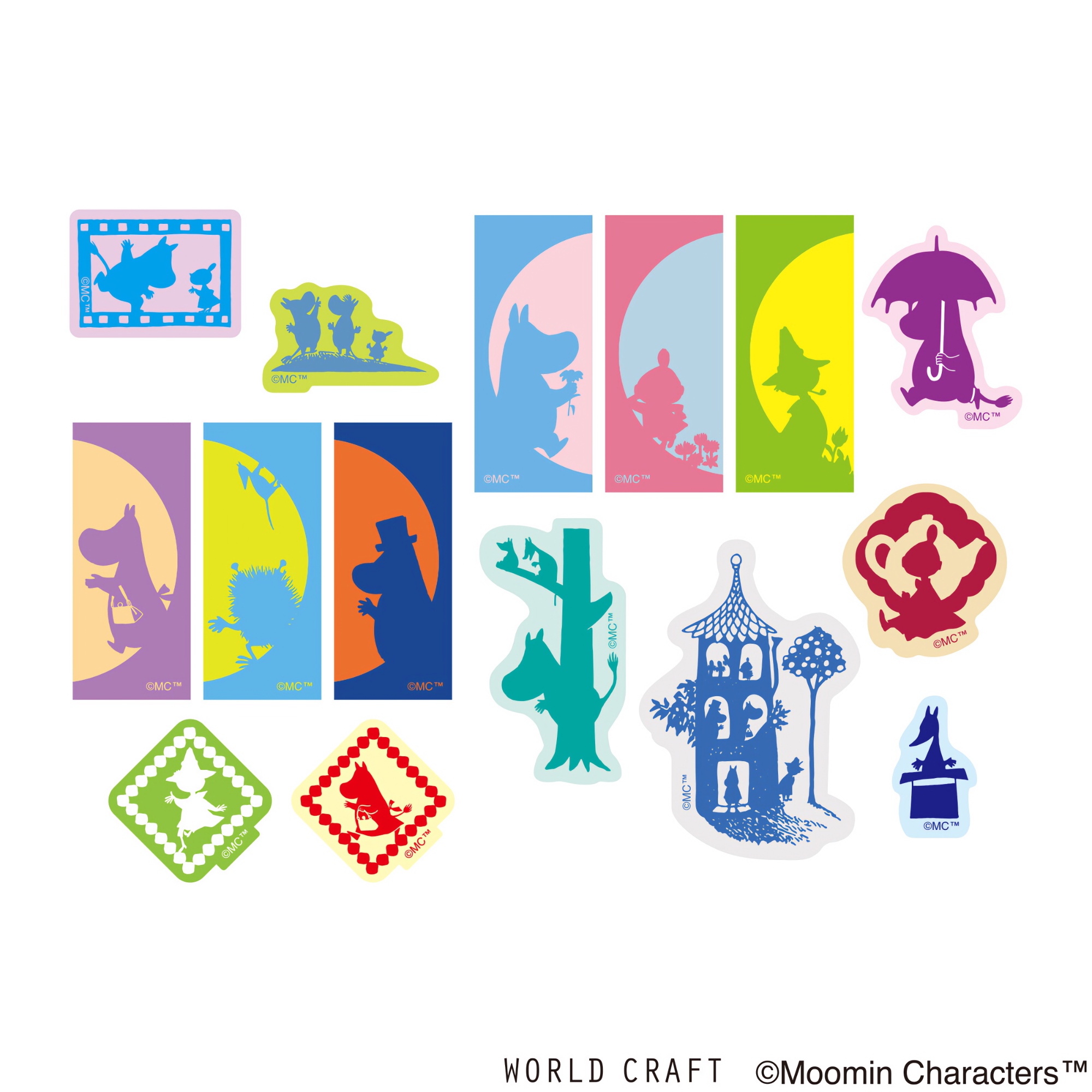 World Craft Flake Stickers Moomin Silhouettes